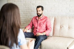 man at one of the evidence based treatment centers